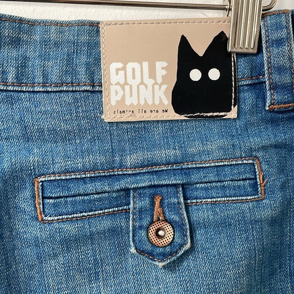 Golf Punk mini Denim Jean Skirt Blue Faded Pockets 6 - Picture 4 of 6